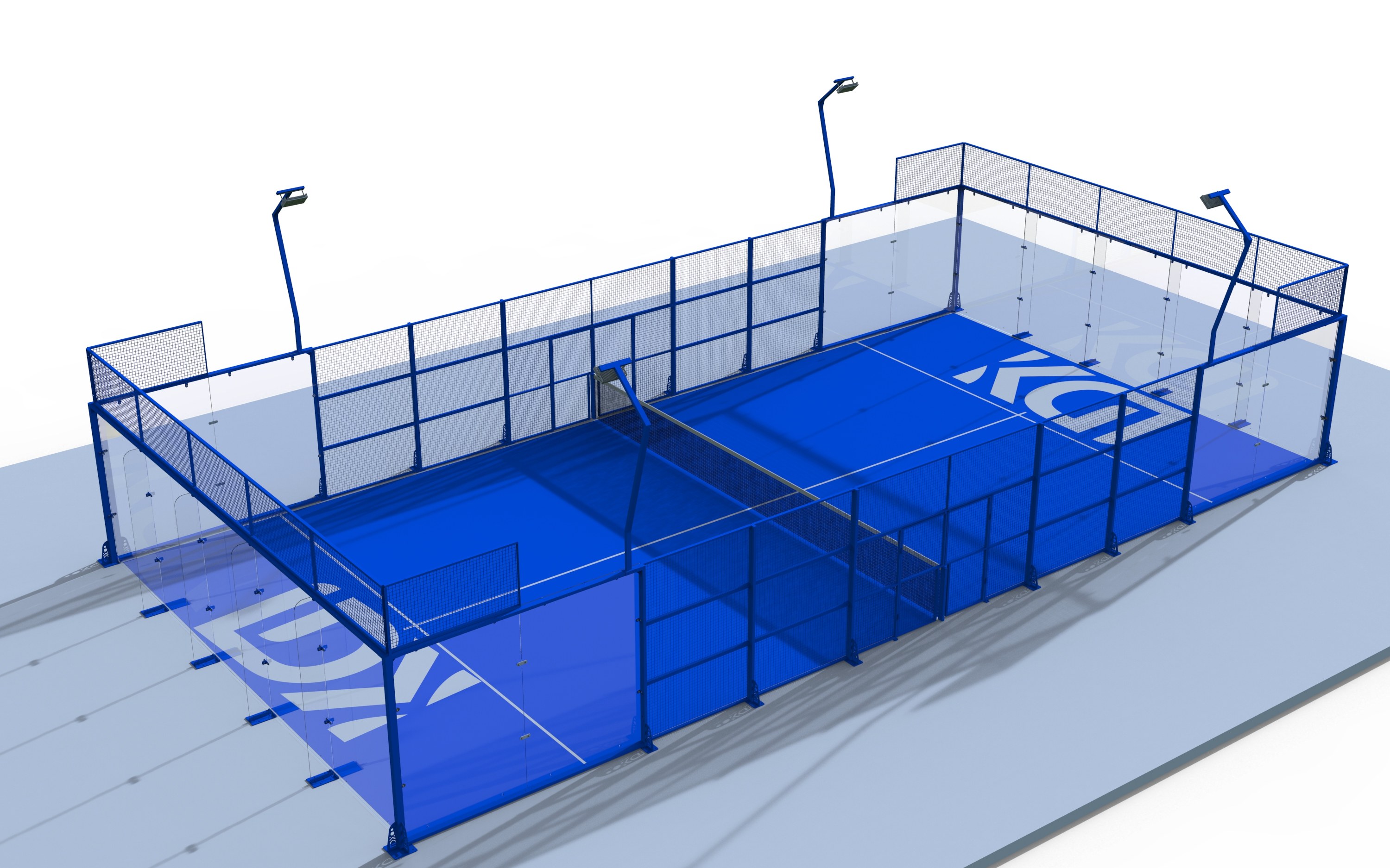 Stiffener-framed Glass Padel Court Q235 Steel Frame Commercial Padel Club High-end Club Padel Court