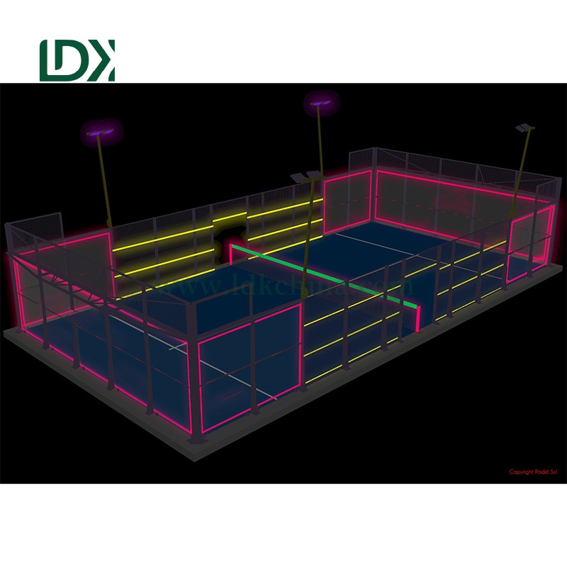 Indoor Light Emitting Padel Court Customizable Light Emitting Court Size Color Logo All-in-One Indoor LED Padel Court