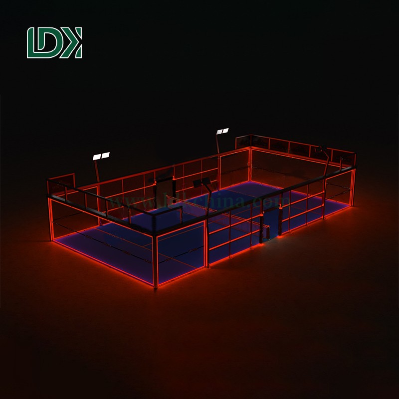 Customizable Indoor Glowing Padel Court LED Integrated Surface & Personalized Options for Commercial Use