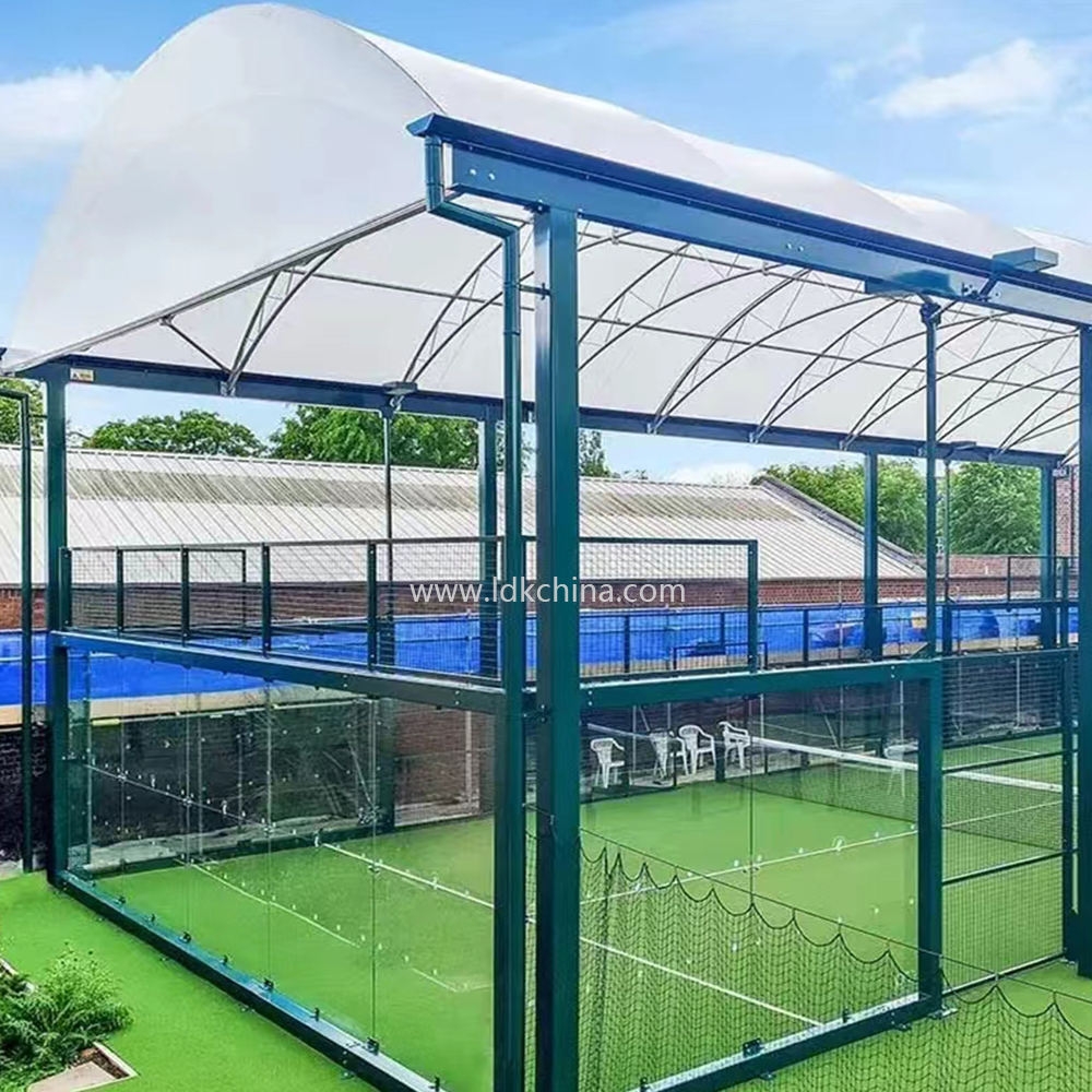 Hot Sell Padel Court New Design LDK Padel Panoramic Sport Paddle Tennis Court With Roof for Sports Centers