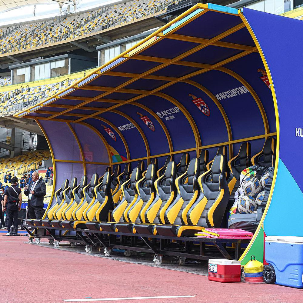 Custom foldable double row football field substitute bench
